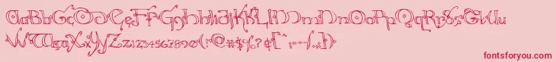 Hollyjingleleft Font – Red Fonts on Pink Background