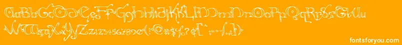 Hollyjingleleft-Schriftart – Weiße Schriften auf orangefarbenem Hintergrund