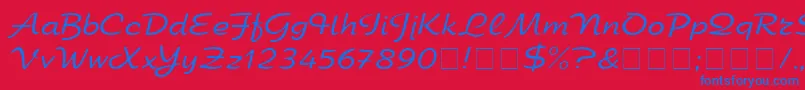 Elfringelite Font – Blue Fonts on Red Background