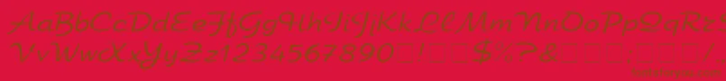 Saiba mais sobre a fonte Elfringelite Fonte Elfringelite – fontes marrons em um fundo vermelho