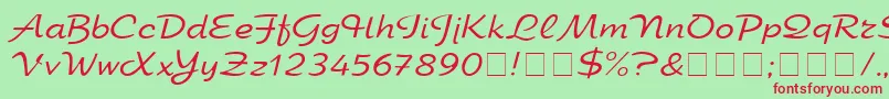 Elfringelite Font – Red Fonts on Green Background