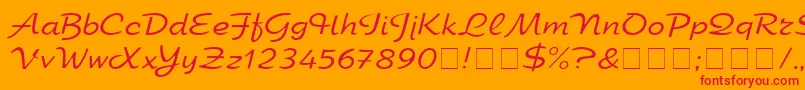 Elfringelite Font – Red Fonts on Orange Background
