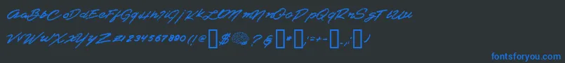 Shredder Font – Blue Fonts on Black Background