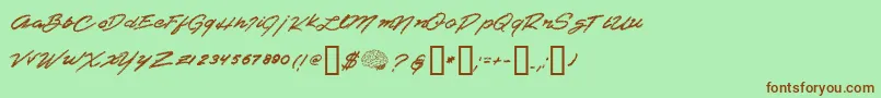 Shredder Font – Brown Fonts on Green Background