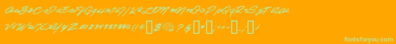 Shredder Font – Green Fonts on Orange Background