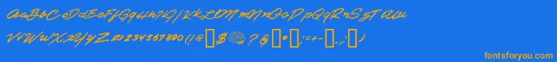 Shredder Font – Orange Fonts on Blue Background