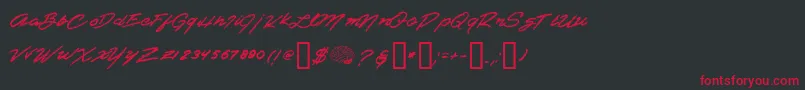 Shredder-Schriftart – Rote Schriften auf schwarzem Hintergrund