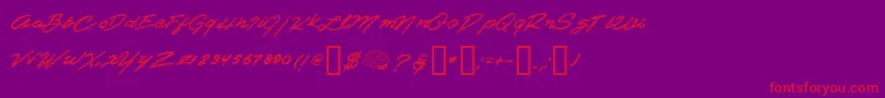 Shredder Font – Red Fonts on Purple Background