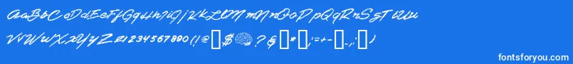 フォントShredder – 青い背景に白い文字