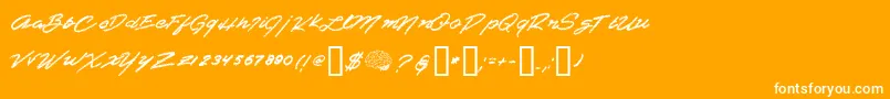 Shredder Font – White Fonts on Orange Background