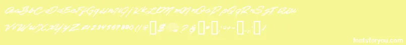 Shredder Font – White Fonts on Yellow Background