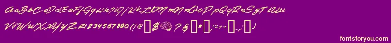 Shredder Font – Yellow Fonts on Purple Background