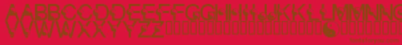 Fonte LmsYingYang – fontes marrons em um fundo vermelho