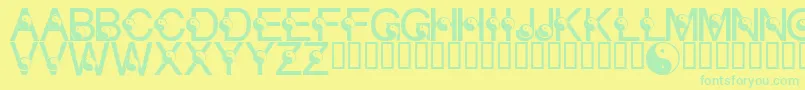 LmsYingYang-Schriftart – Grüne Schriften auf gelbem Hintergrund