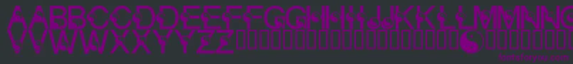 LmsYingYang-fontti – violetit fontit mustalla taustalla
