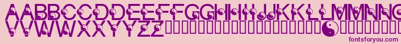 フォントLmsYingYang – ピンクの背景に紫のフォント