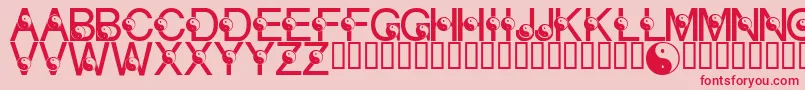 Fonte LmsYingYang – fontes vermelhas em um fundo rosa