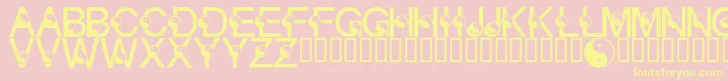 Czcionka LmsYingYang – żółte czcionki na różowym tle