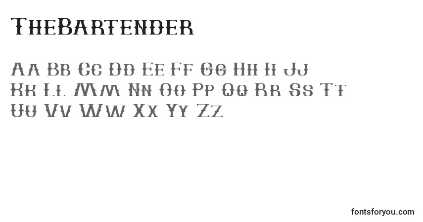 Шрифт TheBartender – алфавит, цифры, специальные символы