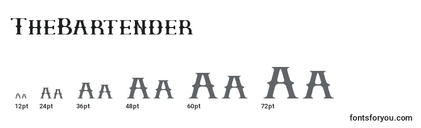 Размеры шрифта TheBartender