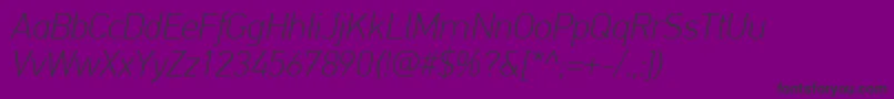 PfdintextproThinitalic Font – Black Fonts on Purple Background