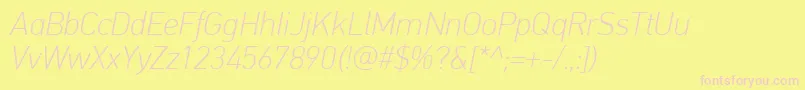 More about PfdintextproThinitalic Font PfdintextproThinitalic Font – Pink Fonts on Yellow Background