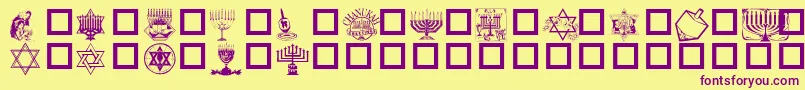 FestivalOfLights Font – Purple Fonts on Yellow Background