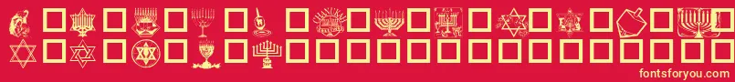 FestivalOfLights Font – Yellow Fonts on Red Background