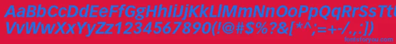 VectoraltstdBolditalic Font – Blue Fonts on Red Background