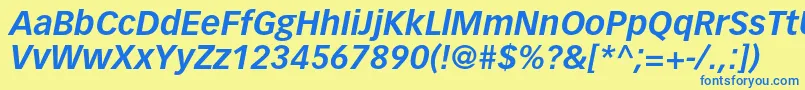 VectoraltstdBolditalic Font – Blue Fonts on Yellow Background