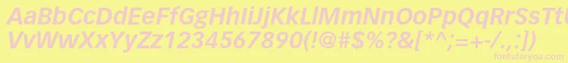 VectoraltstdBolditalic Font – Pink Fonts on Yellow Background