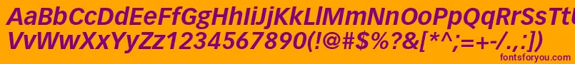 VectoraltstdBolditalic Font – Purple Fonts on Orange Background