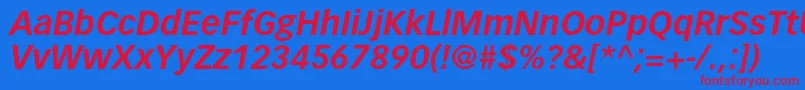 VectoraltstdBolditalic Font – Red Fonts on Blue Background