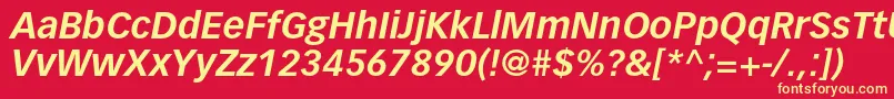 VectoraltstdBolditalic Font – Yellow Fonts on Red Background