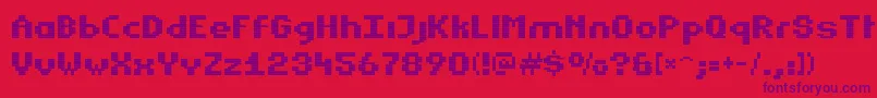 Czcionka Estrogen – fioletowe czcionki na czerwonym tle