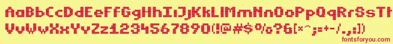 Estrogen Font – Red Fonts on Yellow Background