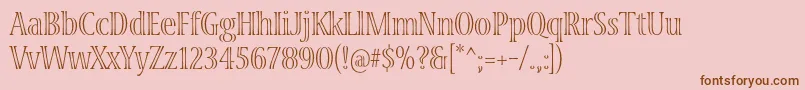 VivastdLightcondensed-Schriftart – Braune Schriften auf rosa Hintergrund