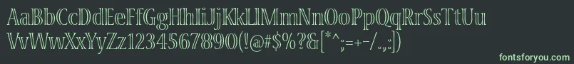 Fonte VivastdLightcondensed – fontes verdes em um fundo preto