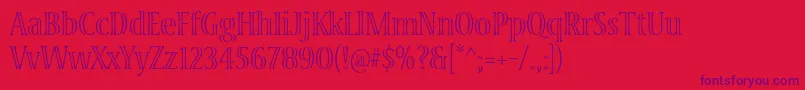 VivastdLightcondensed Font – Purple Fonts on Red Background