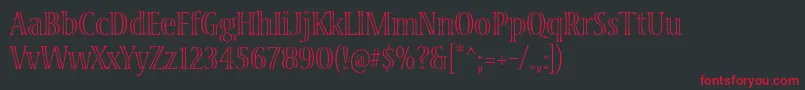 VivastdLightcondensed Font – Red Fonts on Black Background