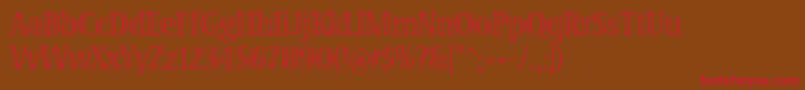 VivastdLightcondensed Font – Red Fonts on Brown Background