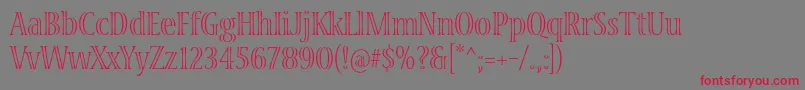 VivastdLightcondensed Font – Red Fonts on Gray Background