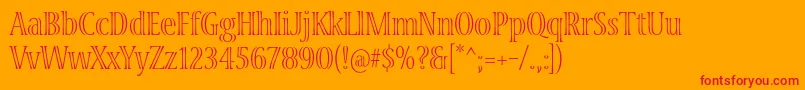 フォントVivastdLightcondensed – オレンジの背景に赤い文字