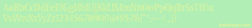 VivastdLightcondensed Font – Yellow Fonts on Green Background