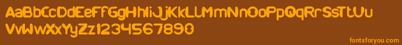 ModernCraft-Schriftart – Orangefarbene Schriften auf braunem Hintergrund
