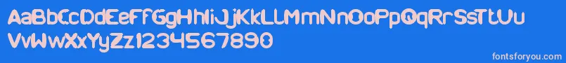 ModernCraft Font – Pink Fonts on Blue Background