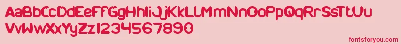 フォントModernCraft – ピンクの背景に赤い文字