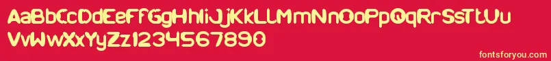 ModernCraft Font – Yellow Fonts on Red Background