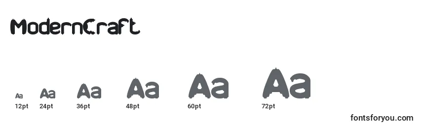 ModernCraft Font Sizes