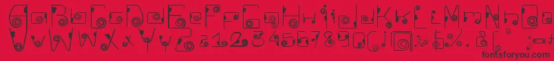 フォントCkellipFont – 赤い背景に黒い文字